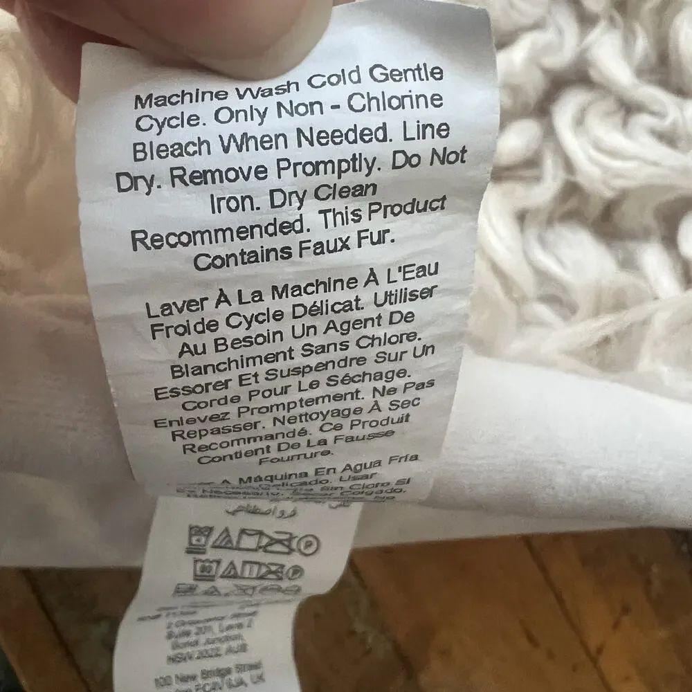 Pottery Barn Faux Fur Throw Blanket Cream 50 x 60